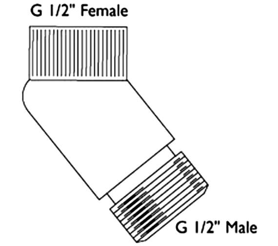 Bristan Angled Bath Shower Mixer Hose Connector CON1 C