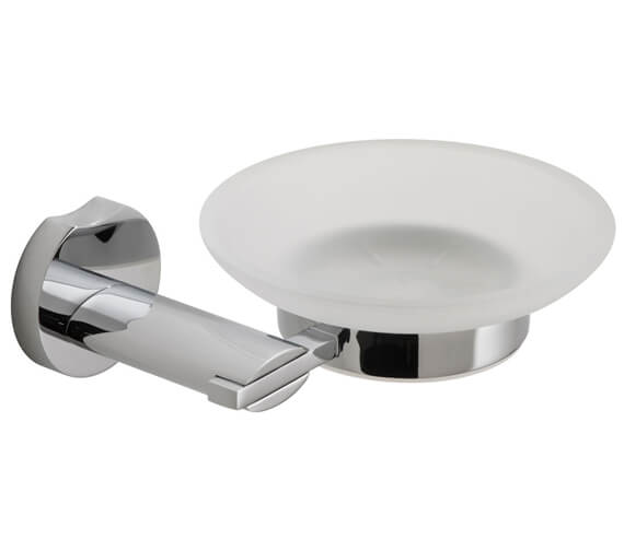 Vado Kovera Frosted Glass Soap Dish With Chrome Holder