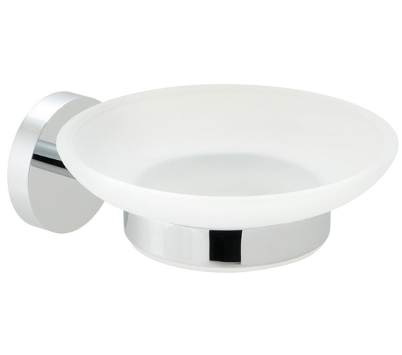 Vado Spa Frosted Glass Soap Dish With Chrome Holder