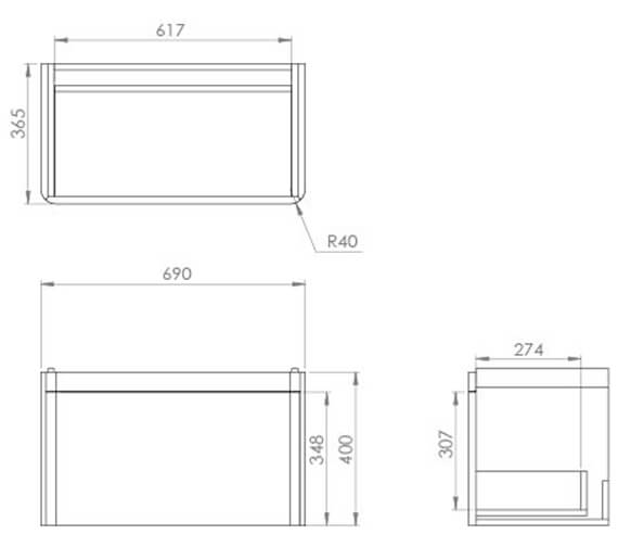 Saneux Hyde One Drawer Wall Hung Unit - HY055W1.MW