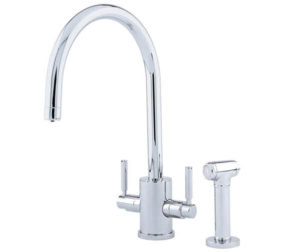 Perrin And Rowe Orbiq Kitchen Sink Mixer Tap With C-Spout And Rinse