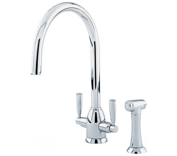 Perrin And Rowe Oberon Kitchen Sink Mixer Tap With C-Spout And Rinse