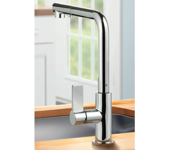Clearwater Auriga Monobloc L Kitchen Sink Mixer Tap With Dual Flow Pull-Out Spray
