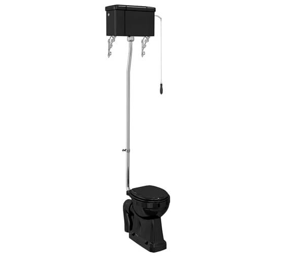 Burlington Jet Black Standard High Level WC Pan With Seat And Cistern