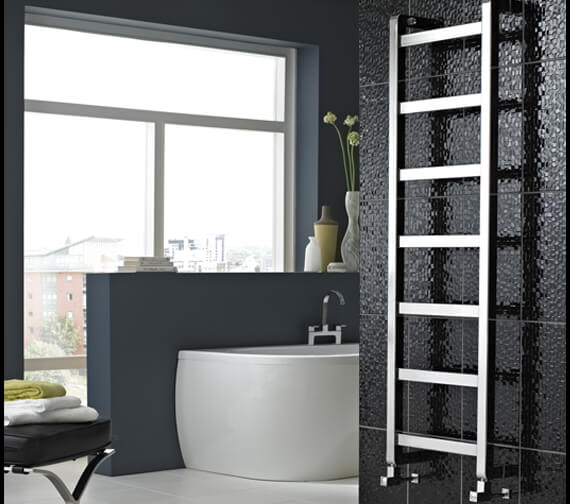 Vogue Boxa 450mm Wide Polished Stainless Steel Straight Towel Rail