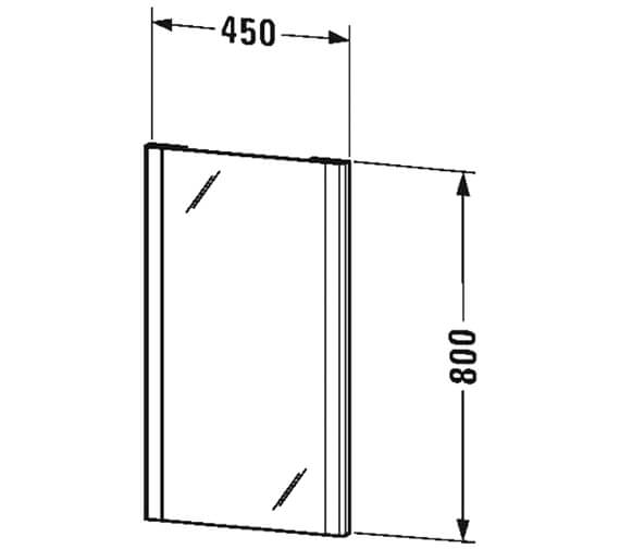 Duravit XSquare 450 x 33mm Mirror With Lighting XS701000000