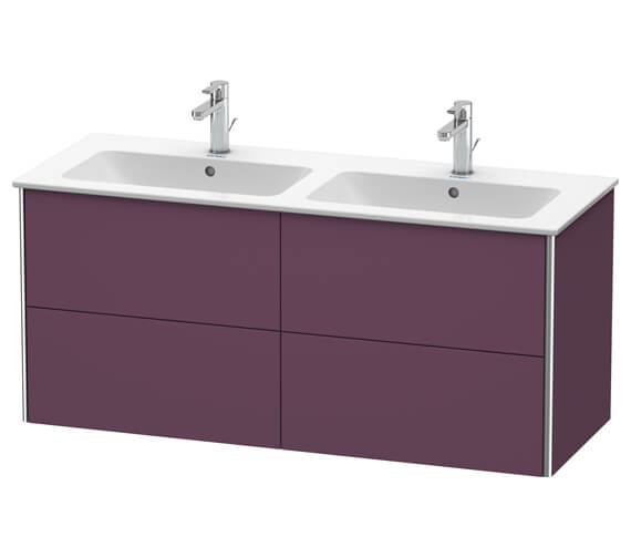 Duravit Xsquare Wall Hung 4 Drawer, Purple Bathroom Vanity Units