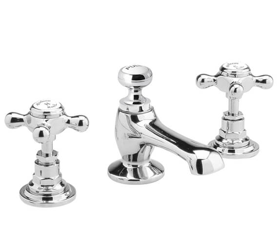 Hudson Reed Topaz 3 Tap Hole Basin Mixer Tap With Pop Up Waste