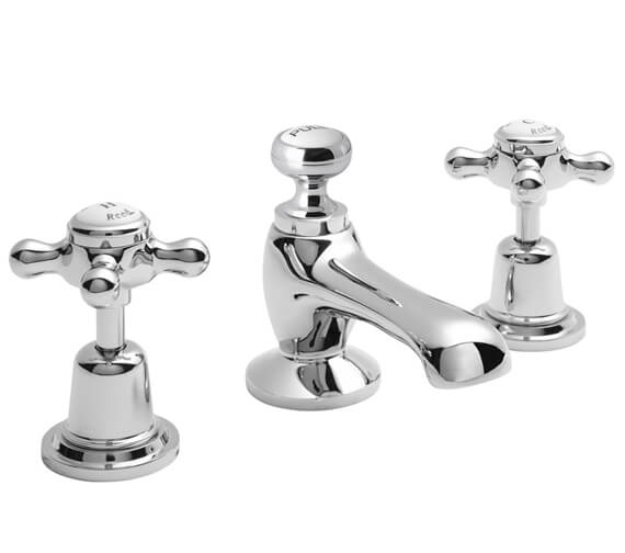 Additional image of Hudson Reed Topaz 3 Tap Hole Basin Mixer Tap With Pop Up Waste