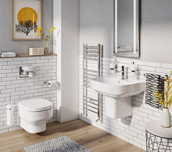 Crosswater Kai S White Wall Hung Toilet With Soft Close Seat