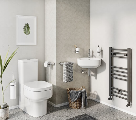 Crosswater Kai S Compact Gloss White Close Coupled Toilet With Cistern And Soft Close Seat