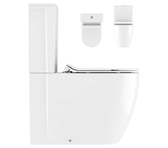 Crosswater Kai Compact White Close Coupled WC Pan With Cistern And Soft ...