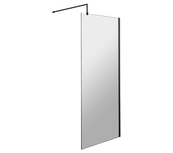 Hudson Reed Black Wetroom Screen And Black Support Bar - WRSBP70