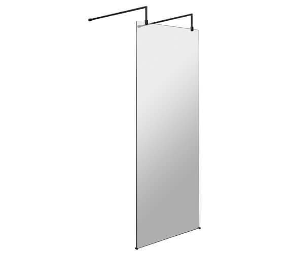 Hudson Reed Black Wetroom Shower Screen With Arms And Feet