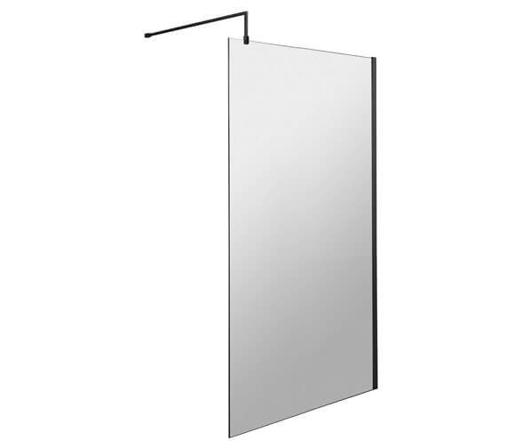 Hudson Reed Black Wetroom Screen And Black Support Bar - Wrsbp70