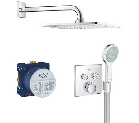 Grohe Grohtherm Smart Control With 2 Valve Perfect Chrome Shower Set