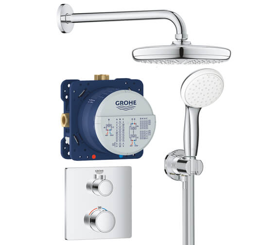 Grohe Grohtherm Perfect Chrome Shower Set With Tempesta 210 34729000