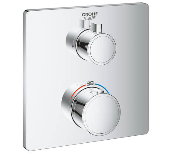 Grohe Grohtherm Thermostatic Chrome Mixer For 1 Outlets With Shut Off Valve