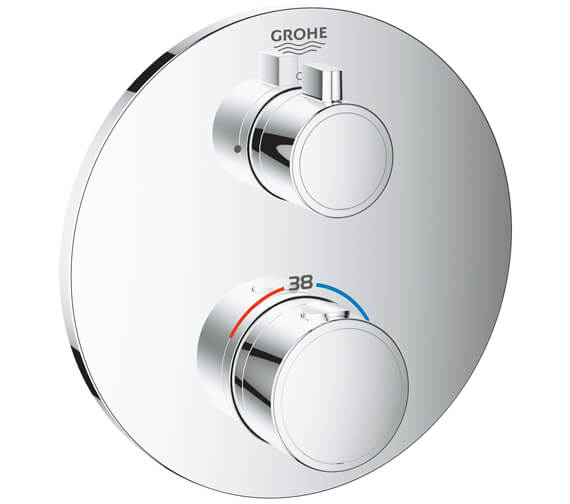 Grohe Grohtherm Thermostatic Chrome Mixer Valve For 1 Outlet With Shut Off Valve