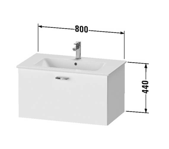 Duravit XBase 1 Pull Out Compartment Vanity Unit For Me-By-Starck Basin