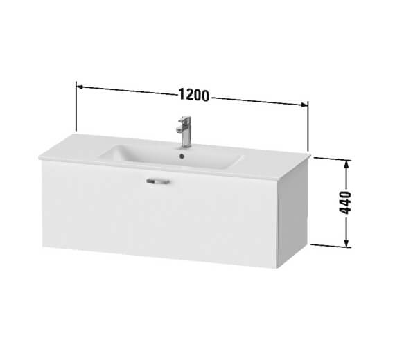 Duravit XBase 1 Pull Out Compartment Vanity Unit For Me-By-Starck Basin