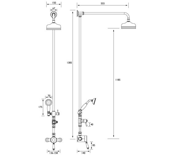 Bristan 1901 Thermostatic Exposed Single Control Shower Valve - N2 ...