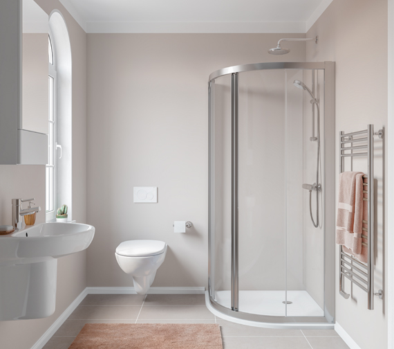 Twyford Geo 6mm Thick Clear Glass Quadrant Shower Enclosure With