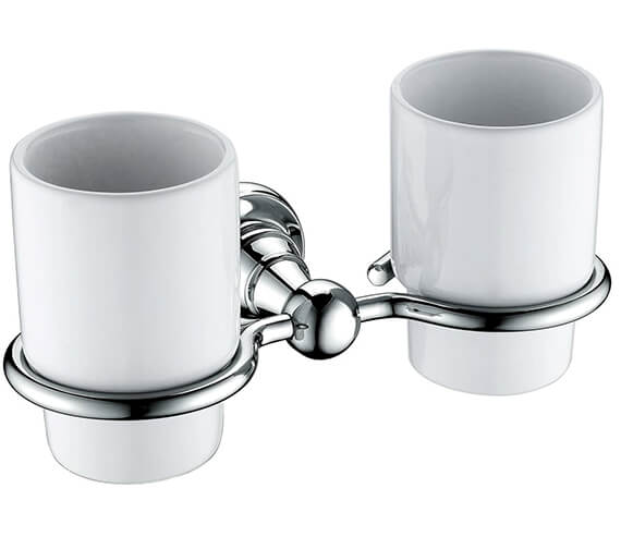 Heritage Holborn Double Tumblers And Chrome Holder
