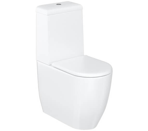 Britton Milan Rimless Close Coupled White Wc Pan With Slimline Seat And Cistern