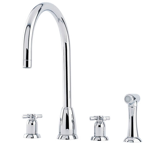 Perrin And Rowe Callisto Kitchen Sink Mixer Tap With C-Spout And Rinse
