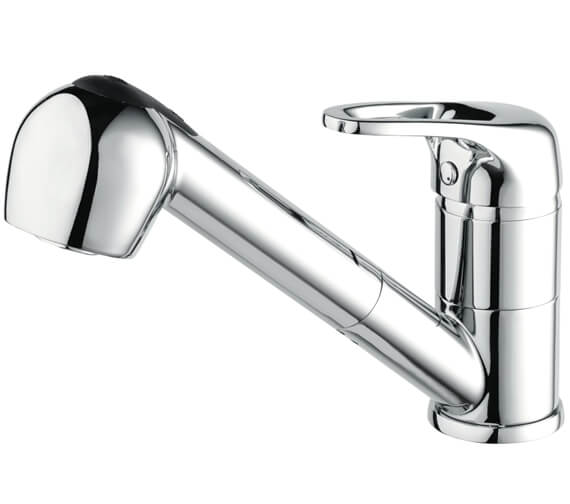Bristan Pear Chrome Finish Deck Mounted Sink Mixer Tap With Pull Out Hose