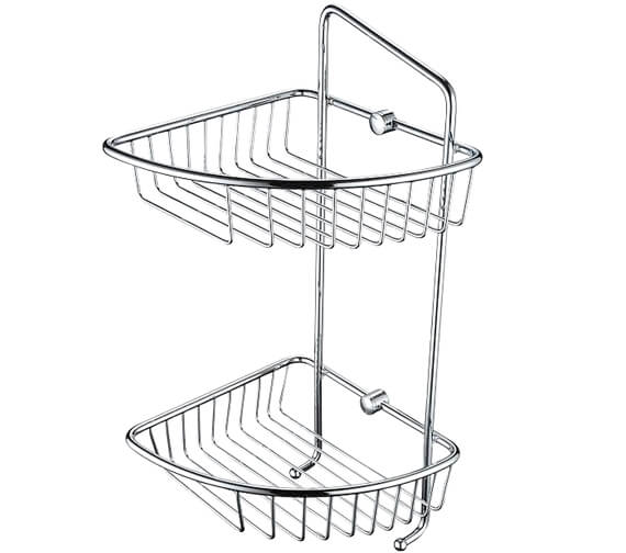 Bristan Two Tier Wall Fixed Chrome Wire Basket