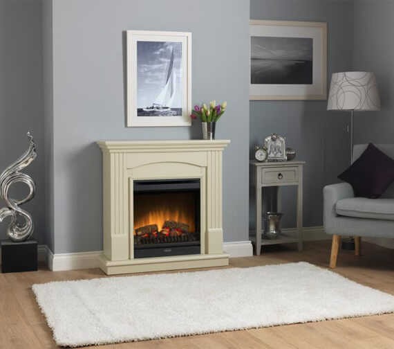 Dimplex Chadwick Optiflame Stone And Grey Electric Suite