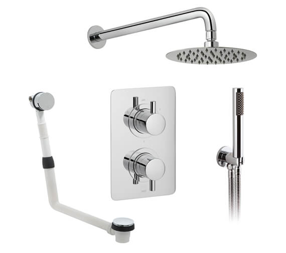 Vado Celsius 3 Outlet Chrome Thermostatic Valve With Aquablade Head And Zoo Kit