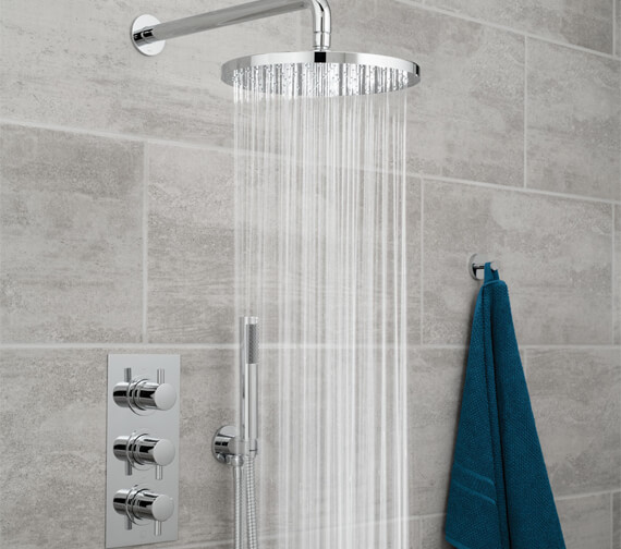 Vado Celsius 2 Outlet Chrome  Thermostatic Valve With Round Head And Zoo Shower Kit