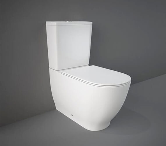 RAK Moon Back-To-Wall White Close Coupled Toilet With Cistern And Soft Close Seat