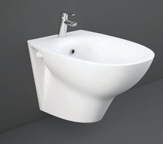 RAK Morning Wall Hung White Bidet With Exposed Fitting - 520mm Projection