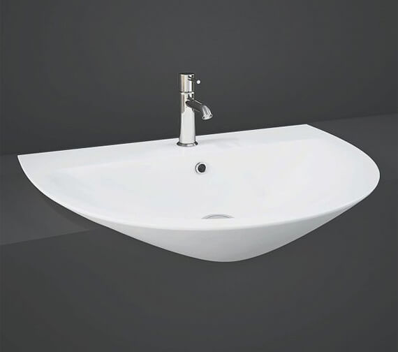 RAK Morning Semi Recessed White 550mm Wide Basin With 1 Tap Hole