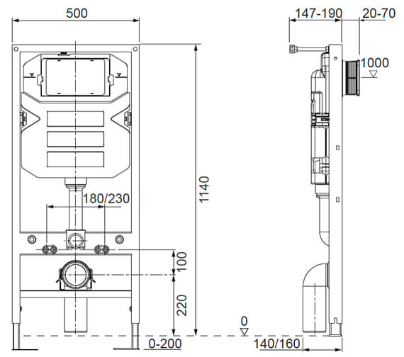 crosswater wc frame