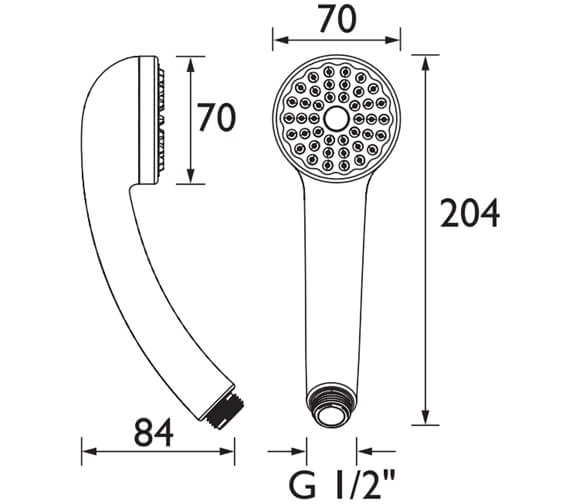 Bristan Single Function Chrome Finish Rub Clean Shower Handset