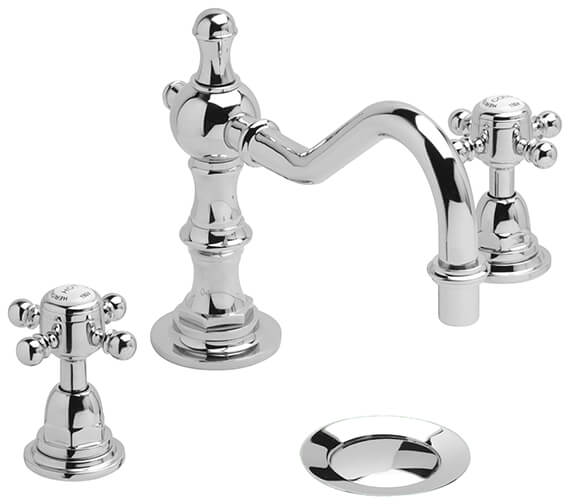 Heritage Hartlebury 3 Taphole Chrome Basin Mixer Tap With Swivel Spout