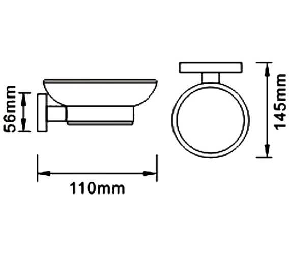 Bristan Square Wall Mounted Chrome Soap Dish SQ DISH C