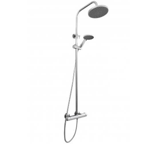 Nuie Round Chrome Thermostatic Bar Valve With Telescopic Kit And Handset
