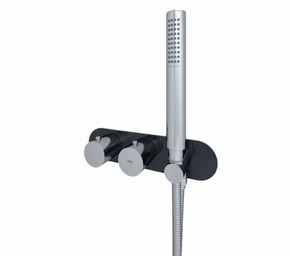 RAK Feeling Round Horizontal Dual Outlet Thermostatic Concealed Shower Valve With Wall Outlet