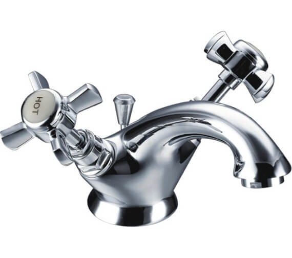 Holborn Victorian Chrome Basin Mixer Tap with Click Clack Waste