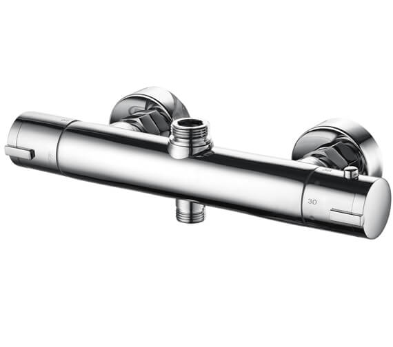 Saneux Cos Exposed Chrome Thermostatic 30mm Round Bar Shower Valve