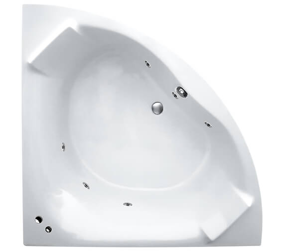 Aqua Luxe 1400mm Corner Whirlpool Bathtub With Built-In Headrest