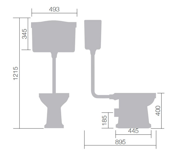 Holborn 495mm Low Level WC And Cistern