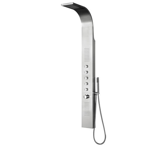 Aqua Dharma 1650mm Exposed Thermostatic Shower Tower Chrome And Body Jets