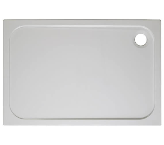 Crosswater Rectangular 45mm White Stone Resin Low Level Tray With Waste